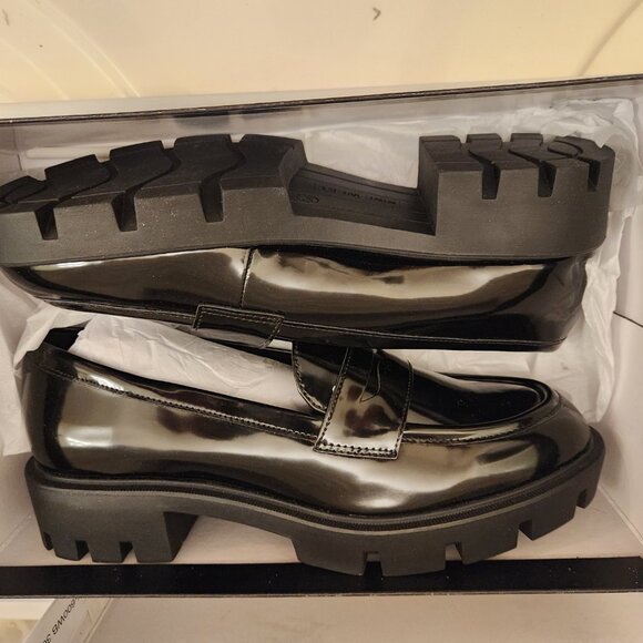 Nine West Glossy Black Chunky Loafers - Picture 8 of 9